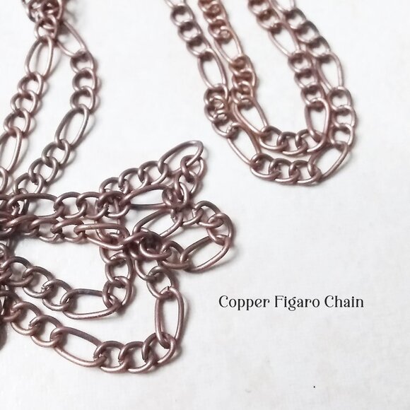 Reversible! Copper Wire Wrap Green Jasper Pendant + 21" Figaro Chain - Handmade - Picture 12 of 13